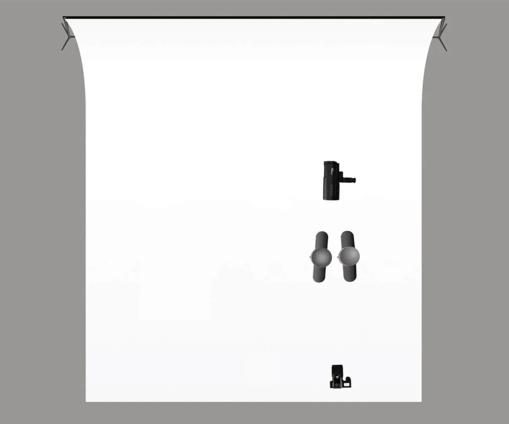 Diagram ustawienia oświetlenia studyjnego